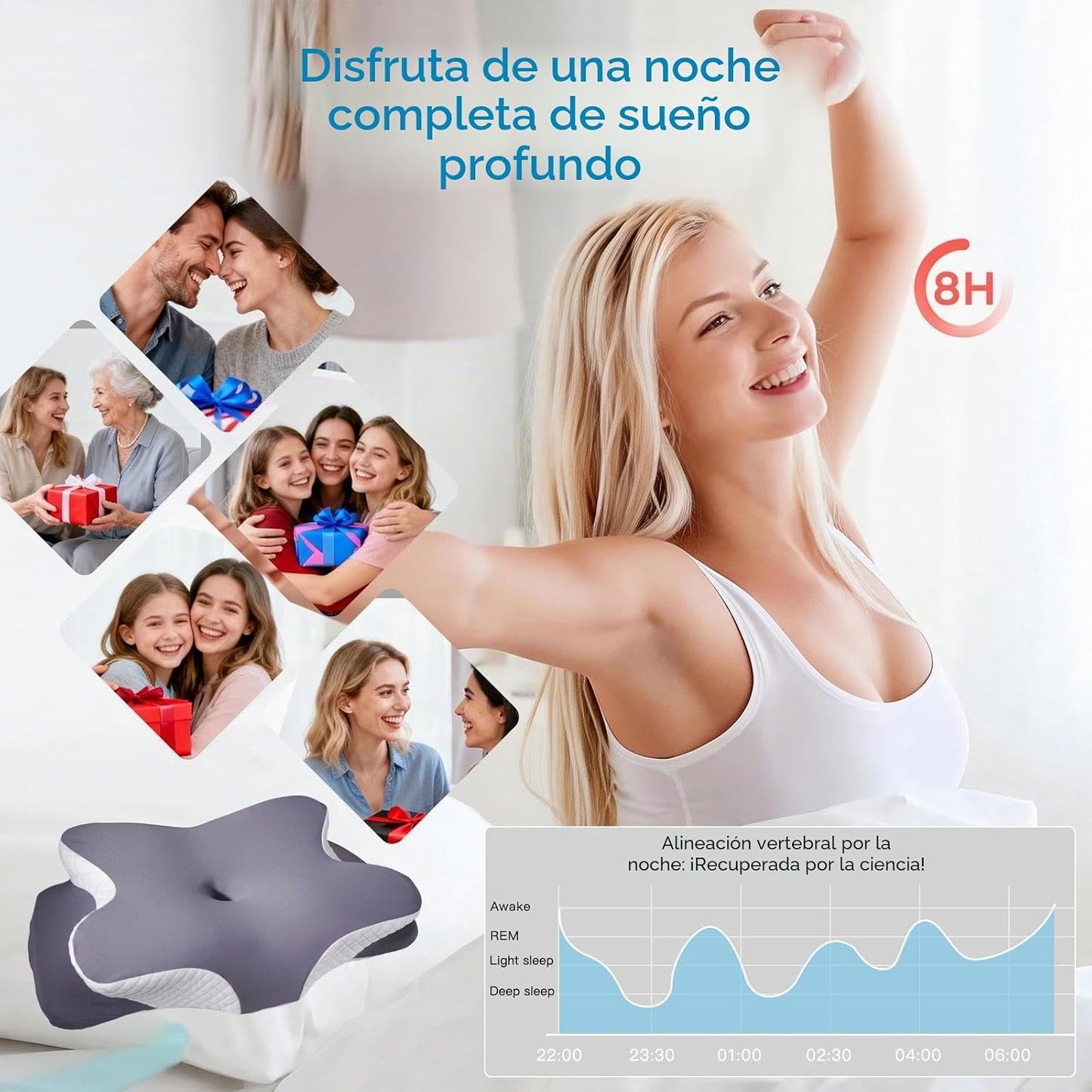 Novura CerviFlex - almohada cervical ortopédica de espuma viscoelástica