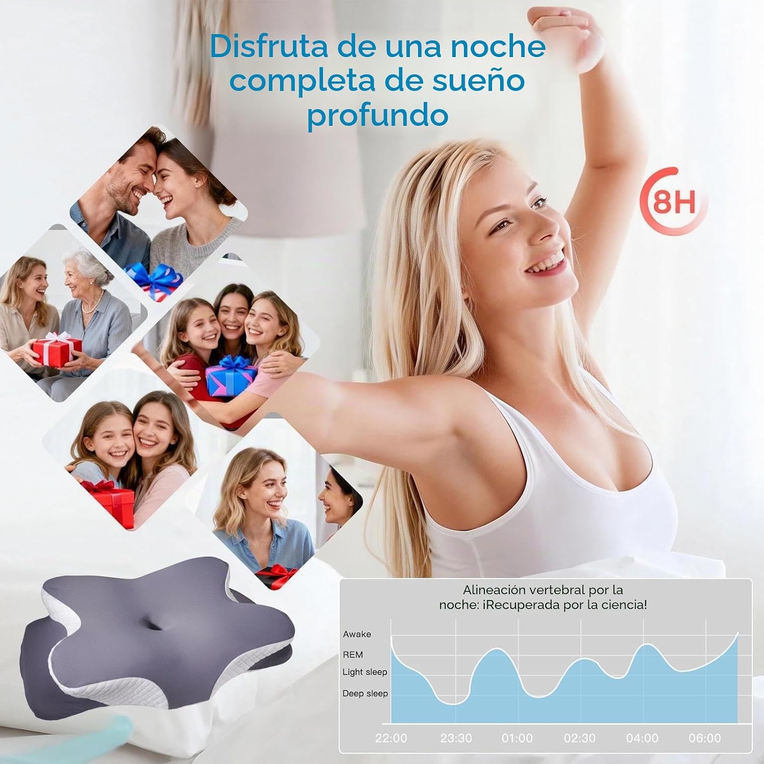 Novura CerviFlex - almohada cervical ortopédica de espuma viscoelástica