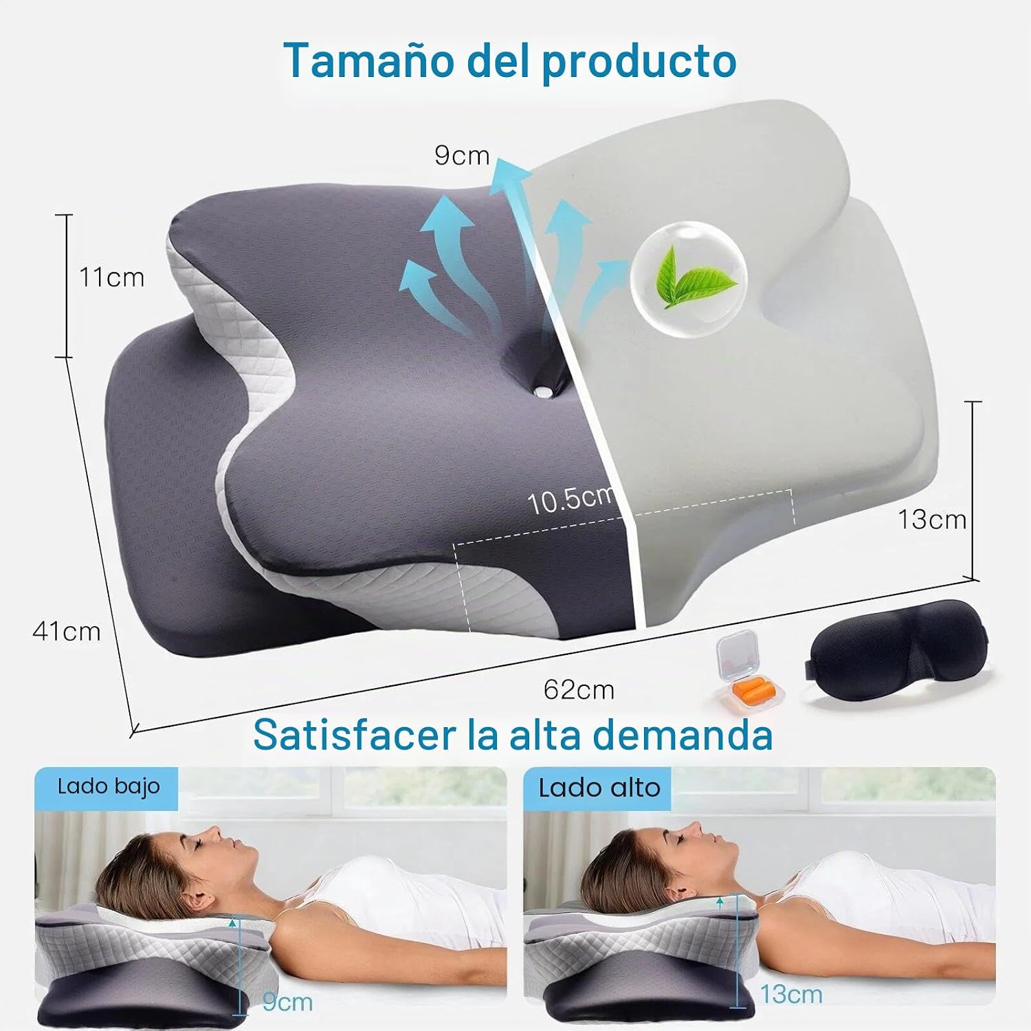 Soporte contorneado de la almohada cervical Novura CerviFlex